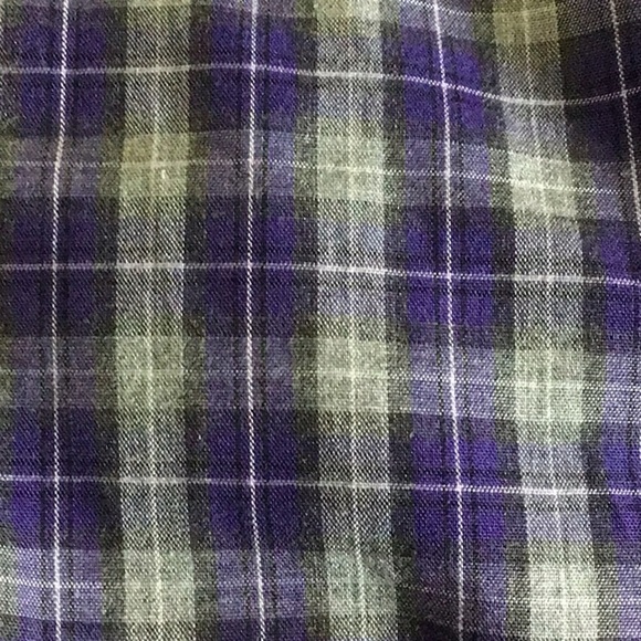 HR2 purple plaid button front shirt large - Picture 5 of 8